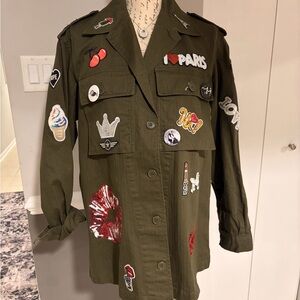 Embellished Olive Green Jacket